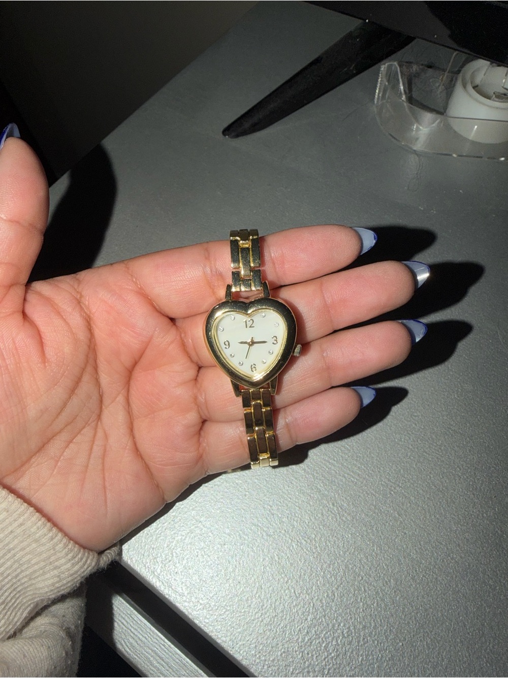 Gold Heart-Shaped Women's Bracelet Watch